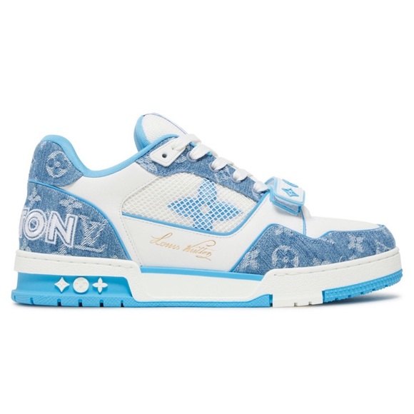 Louis Vuitton Trainer Low ‘Velcro Strap - Light Blue Monogram Denim’ - Picture 9 of 12